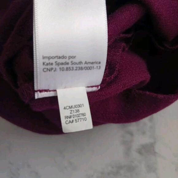 Kate Spade Saturday plum twist back v neck jumpsuit wool blend pocket Size 4 NWT - Picture 11 of 11